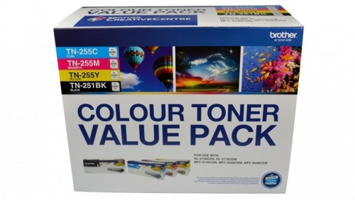 Genuine Brother TN251 & TN255 Toner Set for HL-3150cdn/3170cdw/MFC-9140cdn/9335cdw/9340cdw  (2.5K)